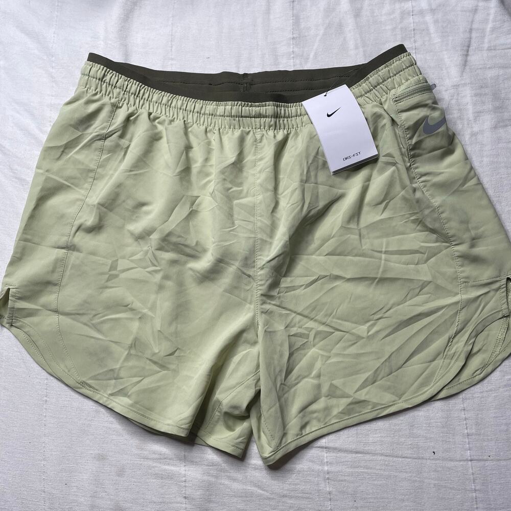 NWT Nike Running Shorts Green Lined Size Large Women's Athleisure Stretch